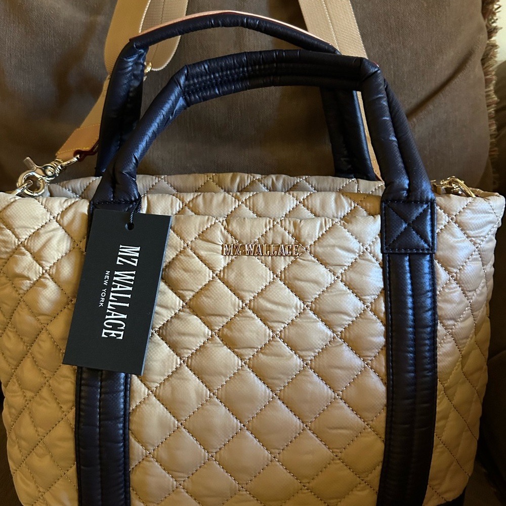Brand New 2024 Collection MZ Wallace Handbag. Light wt, lovely camel color.